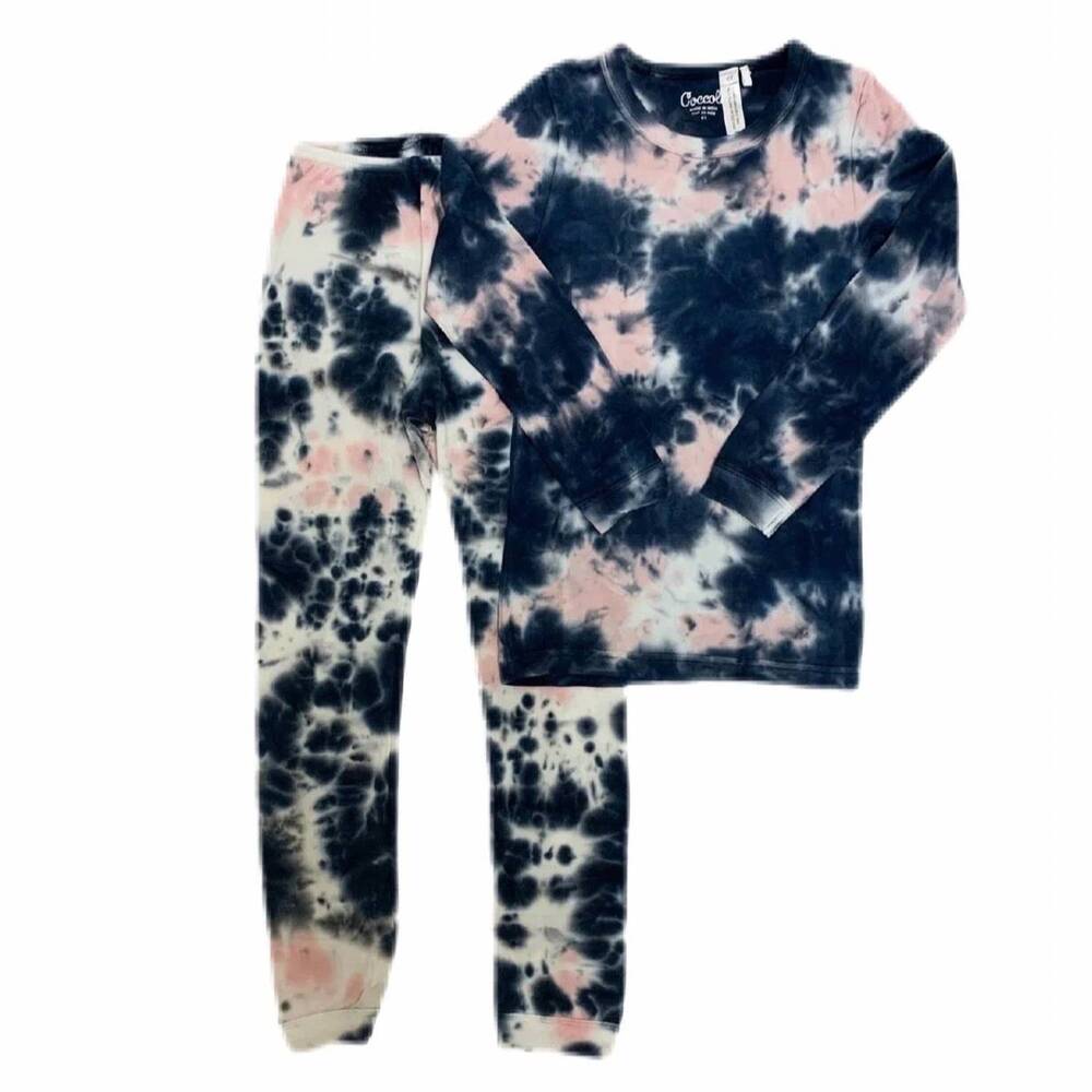 NEW COCCOLI kid's tie dye pajama set in blue